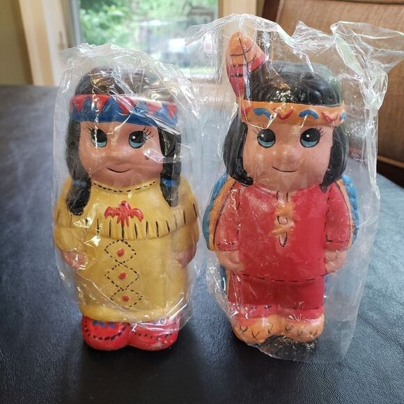 Bisque American Indian Boy & Girl Set - Picture 1 of 8
